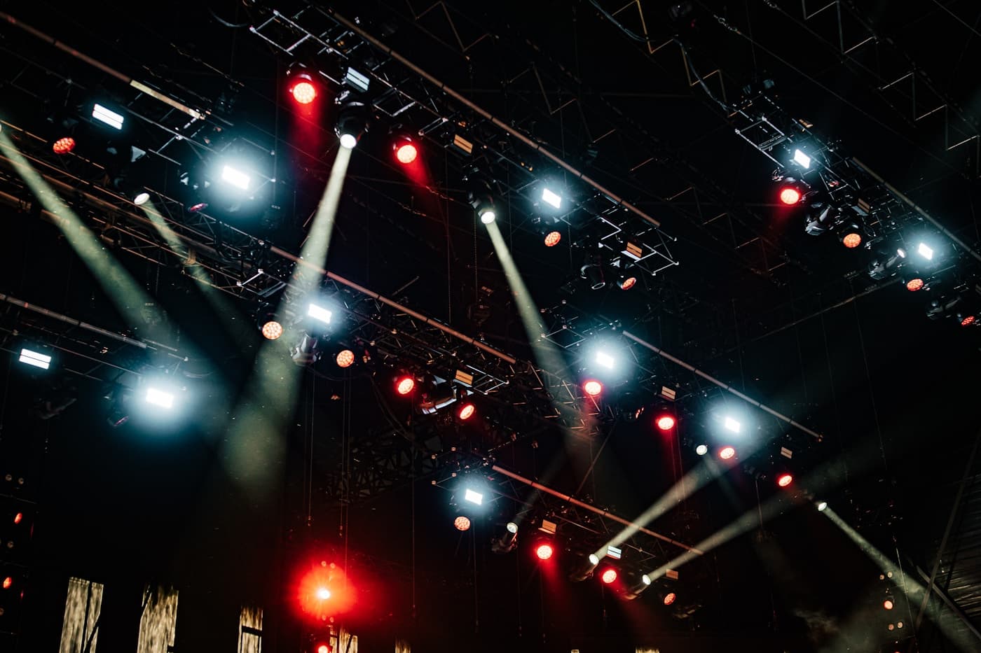 Raised Aluminium Stage Boards Wood - outdoor stage structure with professional lighting
